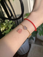 18K金+粉水晶兔子